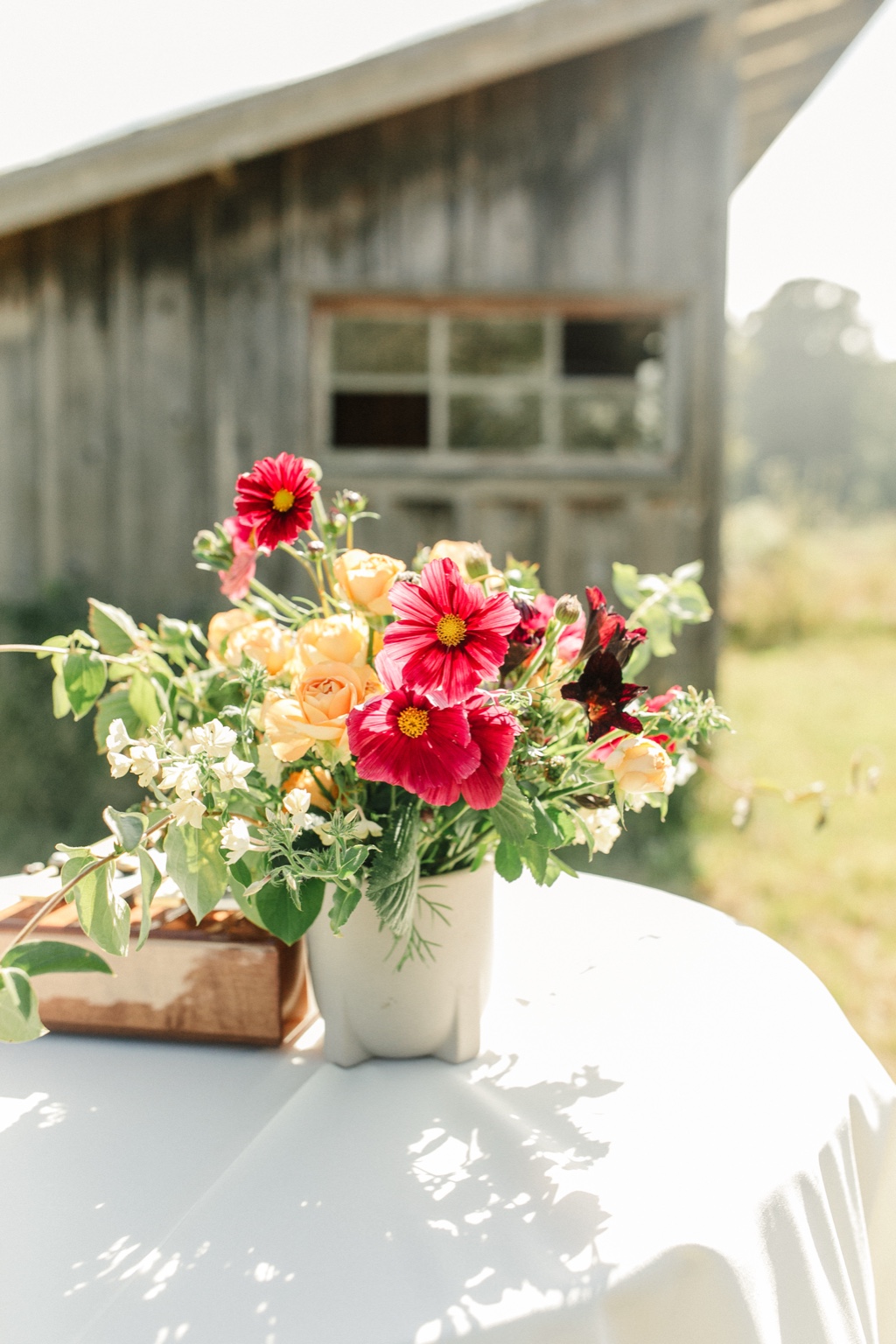 Fresh flowers arranged in a vase.